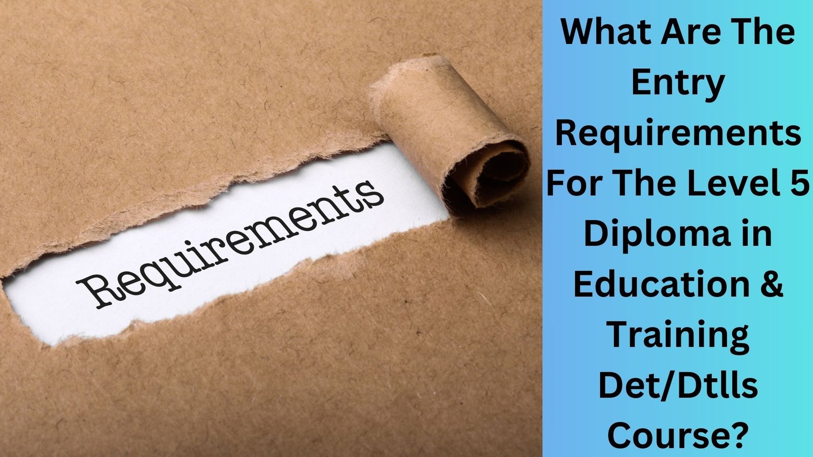 What Are The Entry Requirements For The Level 5 Diploma in Education & Training DetDtlls Course