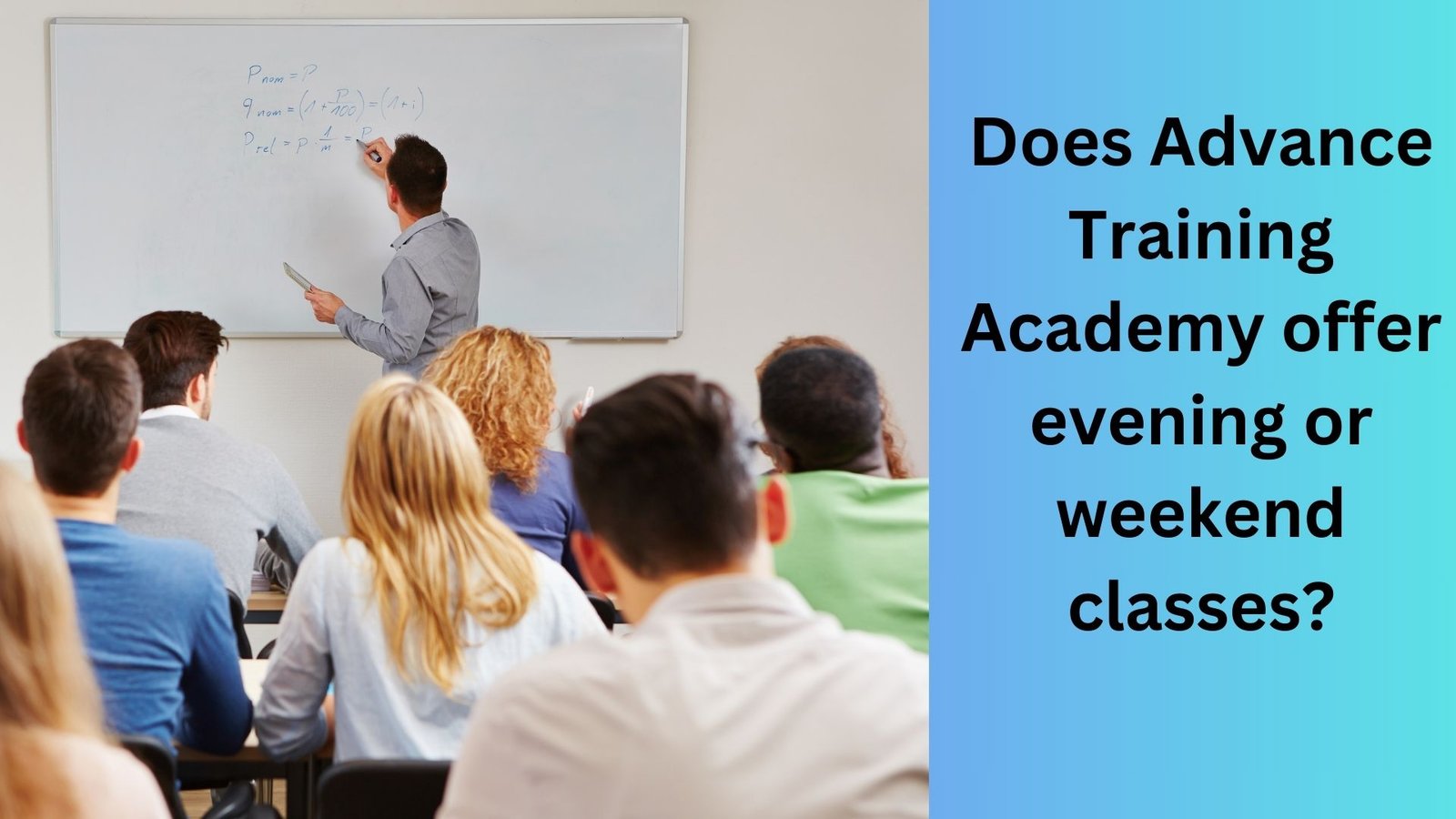 Does Advance Training Academy offer evening or weekend classes